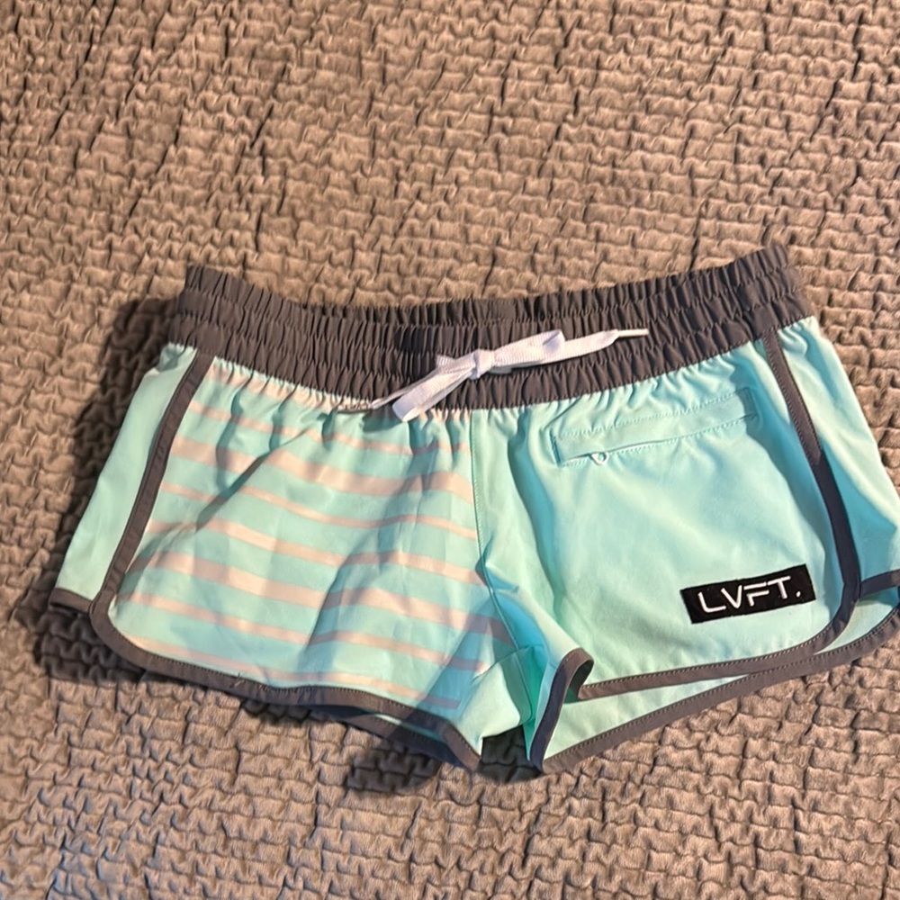 Green and Gray Athletic Shorts for Running